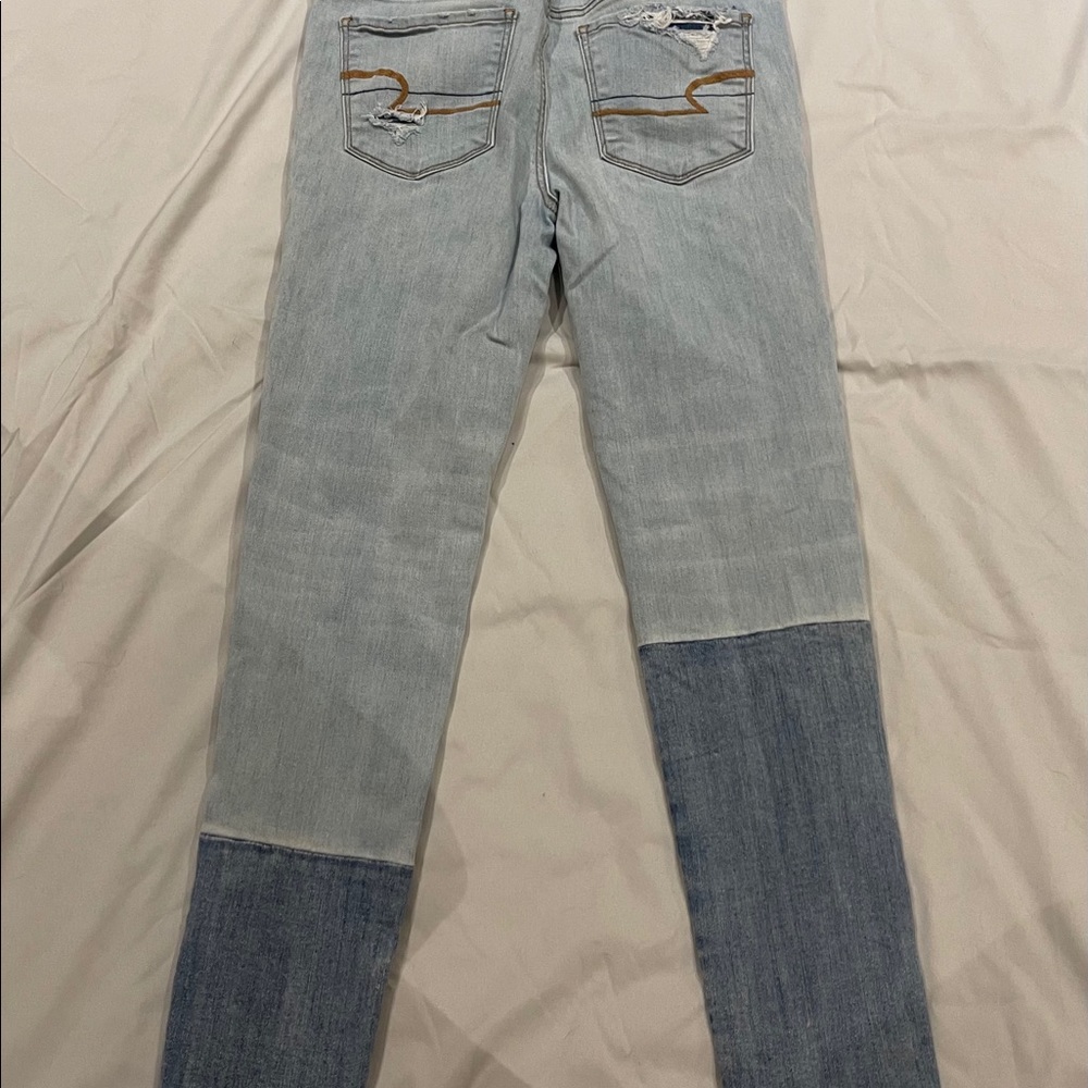 American Eagle Ripped Patch Work Jeans - image 2